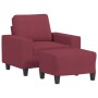 Sillón con taburete tela rojo tinto 60 cm de , Sofás - Ref: Foro24-3201149, Precio: 241,46 €, Descuento: %