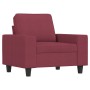 Sillón con taburete tela rojo tinto 60 cm de , Sofás - Ref: Foro24-3201149, Precio: 241,46 €, Descuento: %