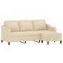 3-Sitzer-Sofa mit cremefarbenem Stoffhocker 180 cm von , Sofas - Ref: Foro24-3201137, Preis: 357,83 €, Rabatt: %