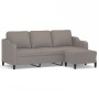 Sofá de 3 plazas con taburete de tela gris taupe 180 cm de , Sofás - Ref: Foro24-3201142, Precio: 362,09 €, Descuento: %