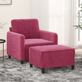 Sessel mit Hocker roter roter Samt 60 cm von , Sofas - Ref: Foro24-3201168, Preis: 205,99 €, Rabatt: %