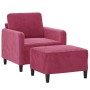 Sillón con taburete terciopelo rojo tinto 60 cm de , Sofás - Ref: Foro24-3201168, Precio: 205,99 €, Descuento: %