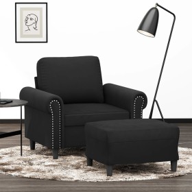 Armchair with black velvet footstool 60 cm by , Sofas - Ref: Foro24-3201210, Price: 222,99 €, Discount: %