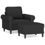 Sillón con taburete terciopelo negro 60 cm de , Sofás - Ref: Foro24-3201210, Precio: 222,99 €, Descuento: %