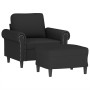 Sillón con taburete terciopelo negro 60 cm de , Sofás - Ref: Foro24-3201210, Precio: 222,99 €, Descuento: %