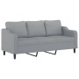 Sofá de 3 plazas con taburete de tela gris claro 180 cm de , Sofás - Ref: Foro24-3201135, Precio: 364,43 €, Descuento: %