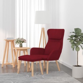 Sillón de relax con taburete terciopelo rojo tinto de , Sillones - Ref: Foro24-3097825, Precio: 141,86 €, Descuento: %