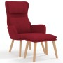 Sillón de relax con taburete terciopelo rojo tinto de , Sillones - Ref: Foro24-3097825, Precio: 141,86 €, Descuento: %