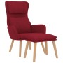 Sillón de relax con taburete terciopelo rojo tinto de , Sillones - Ref: Foro24-3097825, Precio: 146,33 €, Descuento: %