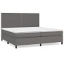 Cama box spring con colchón cuero sintético gris 200x200 cm de , Camas y somieres - Ref: Foro24-3142807, Precio: 648,74 €, De...