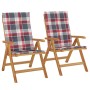 Reclining garden chairs and 2 solid teak wood cushions by , Garden chairs - Ref: Foro24-3196446, Price: 303,13 €, Discount: %