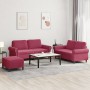 Sofagarnitur mit 3 teiligen Kissen aus rotem Samt von , Sofas - Ref: Foro24-3202224, Preis: 542,85 €, Rabatt: %