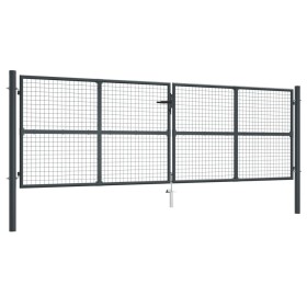 Galvanized steel garden mesh gate, grey, 400x175 cm by , garden gates - Ref: Foro24-145778, Price: 405,85 €, Discount: %