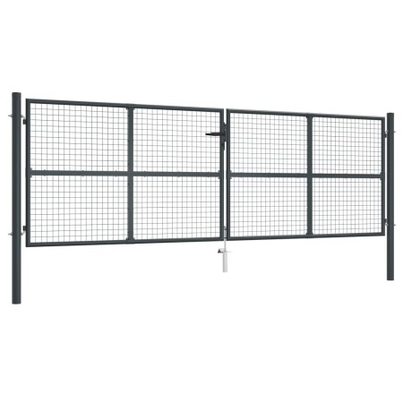 Galvanized steel garden mesh gate, grey, 400x175 cm by , garden gates - Ref: Foro24-145778, Price: 444,41 €, Discount: %