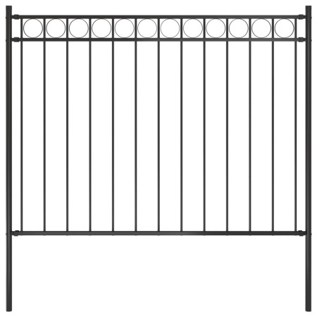 Garden fence black steel 1.7x1 m by , fence panels - Ref: Foro24-146313, Price: 91,36 €, Discount: %