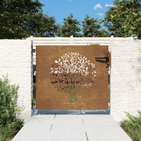 Corten steel garden gate with tree design 85x75 cm by , garden gates - Ref: Foro24-153208, Price: 145,60 €, Discount: %