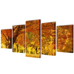 Set decorativo de lienzos para la pared bosque arces 100 x 50 cm de , Carteles, copias y arte visual - Ref: Foro24-241576, Pr...