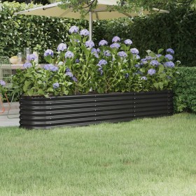 Anthracite powder-coated steel planter 224x40x36 cm by , Pots and planters - Ref: Foro24-318876, Price: 62,59 €, Discount: %