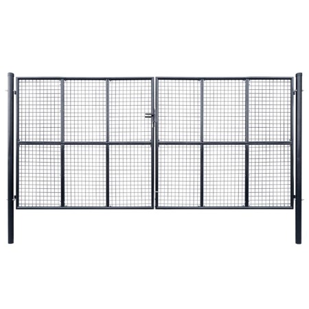 Puerta de malla de jardín acero galvanizado 400x175 cm gris de , Puertas de jardín - Ref: Foro24-143378, Precio: 661,36 €, De...