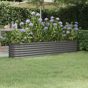 Steel powder-coated gray planter bed 224x40x36 cm by , Pots and planters - Ref: Foro24-318874, Price: 52,04 €, Discount: %