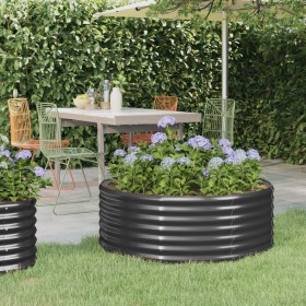 Planter raised bed made of anthracite powder-coated steel, 100x100x36cm. by , Pots and planters - Ref: Foro24-318986, Price: ...