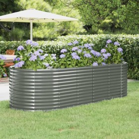 Steel powder-coated gray planter raised bed 249x100x68 cm by , Pots and planters - Ref: Foro24-319064, Price: 103,61 €, Disco...