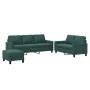 Set of sofas with 3 dark green velvet cushions by , Sofas - Ref: Foro24-3201528, Price: 568,20 €, Discount: %