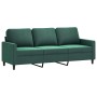 Set of sofas with 3 dark green velvet cushions by , Sofas - Ref: Foro24-3201528, Price: 568,20 €, Discount: %