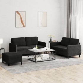 Set mit 3 teiligen Sofas aus schwarzem Samt von , Sofas - Ref: Foro24-3201989, Preis: 495,52 €, Rabatt: %