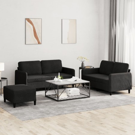 3-piece black velvet sofa set by , Sofas - Ref: Foro24-3201989, Price: 497,14 €, Discount: %