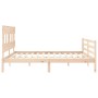 Estructura de cama de matrimonio con cabecero madera maciza de vidaXL, Camas y somieres - Ref: Foro24-3195171, Precio: 151,49...