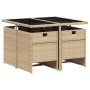 Garten-Essgruppe 5-teilig mit Kissen aus synthetischem Rattan in Beige. von , Gartensets - Ref: Foro24-3210538, Preis: 348,69...