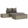 Double sun lounger with gray synthetic rattan cushions by , Loungers - Ref: Foro24-368391, Price: 277,07 €, Discount: %