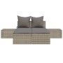 Double sun lounger with gray synthetic rattan cushions by , Loungers - Ref: Foro24-368391, Price: 277,07 €, Discount: %