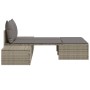 Double sun lounger with gray synthetic rattan cushions by , Loungers - Ref: Foro24-368391, Price: 277,07 €, Discount: %