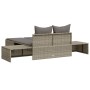 Tumbona doble con cojines ratán sintético gris de , Tumbonas - Ref: Foro24-368391, Precio: 277,07 €, Descuento: %