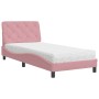 Bed with pink velvet mattress 90x200 cm by , Beds and slatted bases - Ref: Foro24-3208639, Price: 334,13 €, Discount: %