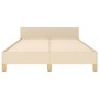 Estructura de cama con cabecero tela crema 120x190 cm de , Camas y somieres - Ref: Foro24-3270546, Precio: 173,99 €, Descuent...