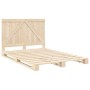 Solid pine wood bed frame with headboard 140x200 cm by , Beds and slatted bases - Ref: Foro24-3281552, Price: 194,14 €, Disco...