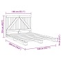 Solid pine wood bed frame with headboard 140x200 cm by , Beds and slatted bases - Ref: Foro24-3281552, Price: 194,14 €, Disco...