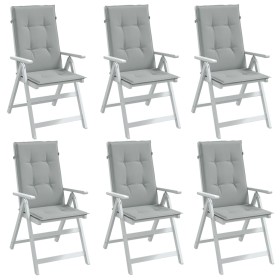 Cushions for high back chair, 6 units, light gray melange fabric. by , Cushions for chairs and sofas - Ref: Foro24-4002414, P...