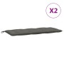 Garden bench cushions 2 units dark gray melange fabric 120x50x7 cm by , Cushions for chairs and sofas - Ref: Foro24-4002598, ...