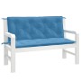 Cushions for garden bench 2 units blue melange fabric 120x50x7 cm by , Cushions for chairs and sofas - Ref: Foro24-4002601, P...