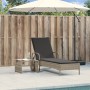 Light gray synthetic rattan sun lounger with wheels and cushion by , Loungers - Ref: Foro24-368313, Price: 168,14 €, Discount: %