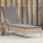 Lounger with wheels and beige synthetic rattan cushion by , Loungers - Ref: Foro24-368311, Price: 168,14 €, Discount: %