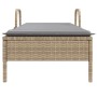 Lounger with wheels and beige synthetic rattan cushion by , Loungers - Ref: Foro24-368311, Price: 168,14 €, Discount: %