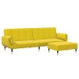 Sofá cama de 2 plazas con taburete terciopelo amarillo de , Sofás - Ref: Foro24-3258155, Precio: 367,99 €, Descuento: %