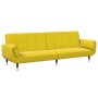 Sofá cama de 2 plazas con taburete terciopelo amarillo de , Sofás - Ref: Foro24-3258155, Precio: 352,67 €, Descuento: %