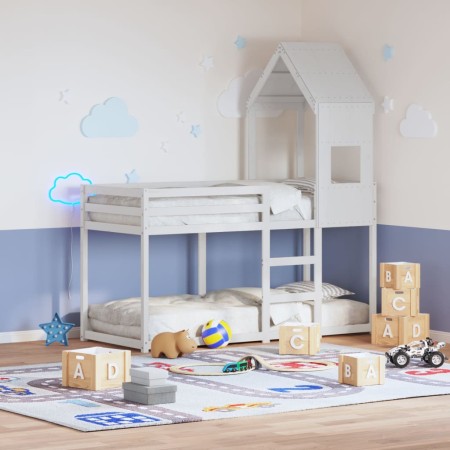 Techo de cama infantil madera maciza pino blanco 55x84x132 cm de , Accesorios para camas y somieres - Ref: Foro24-846895, Pre...