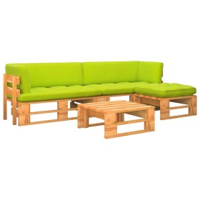 4-piece pallet furniture and honey-impregnated pine wood cushions by vidaXL, Garden sets - Ref: Foro24-3066815, Price: 274,99...